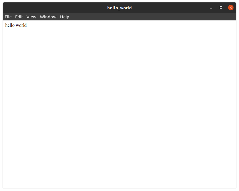 An image of our simple hello world application running inside an Electron window